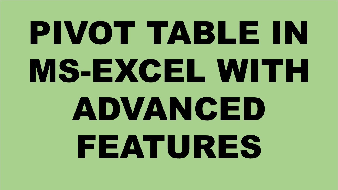 Create Pivot Table in Ms-Excel with advanced features in Urdu/Hindi  || Secret Professional