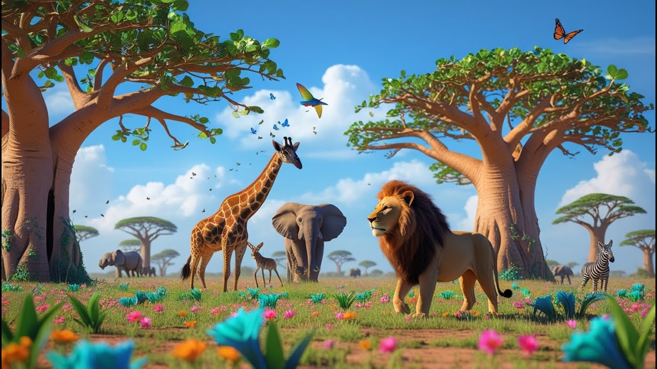 Il leone e il colibrì | Storie educative per bambini |Animali della savana | Storie italiane