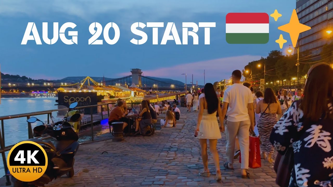 🇭🇺✨[4K] Walking Tour - Bazárok, grill és buli 🎉 | Így indult az aug. 20-i ünnepség Budapesten