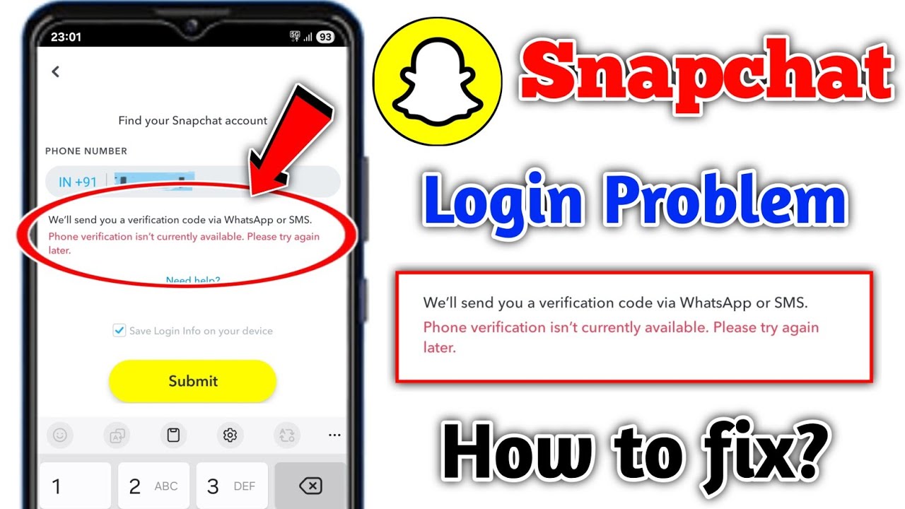 Phone verification isn't currently available please try again later snapchat |Snapchat Login Problem