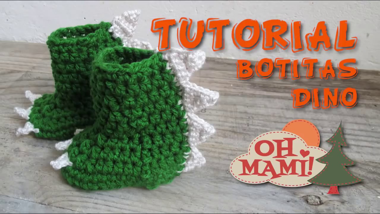 BOTAS DINO para niñ@s a crochet ( Dinosaur boots)