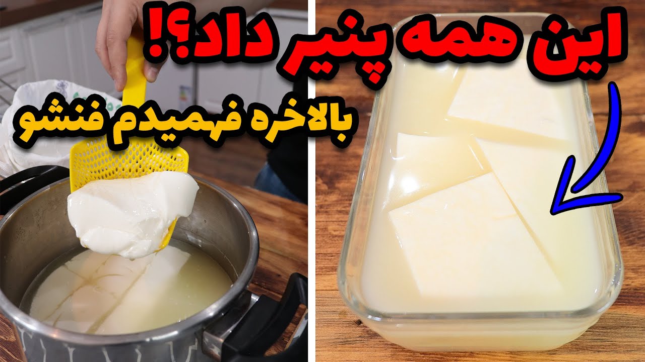 طرز تهیه پنیر خونگی بیشترین پنیر رو از کمترین شیر بگیر رسپی طلایی دیگه پنیر نخر