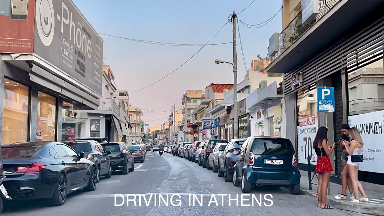 Driving in Athens | Chalandri to Agia Paraskevi | Binaural 5D sounds | 4K HDR