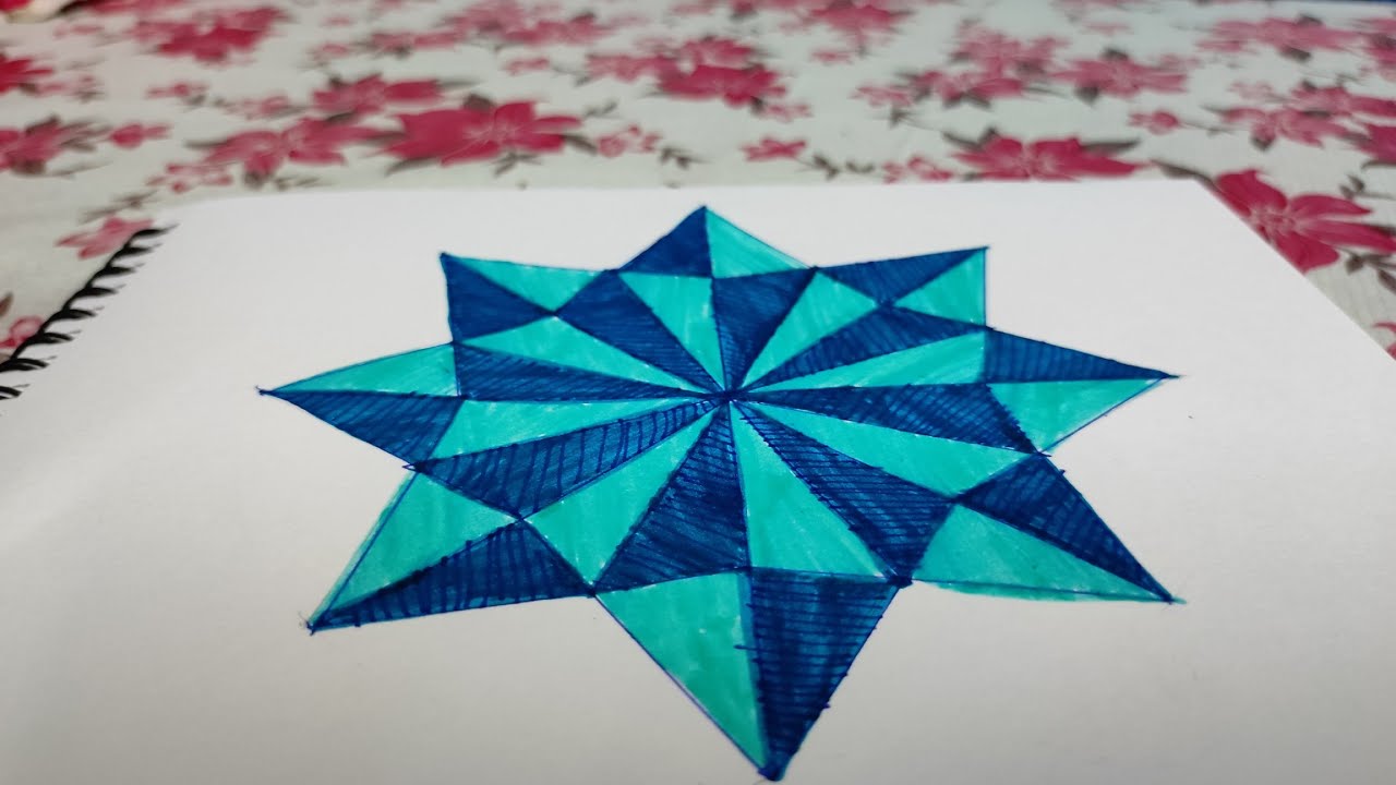 Starburst  Doodle Coloring Tutorial | 3D Optical Illusion with Markers & Colors 