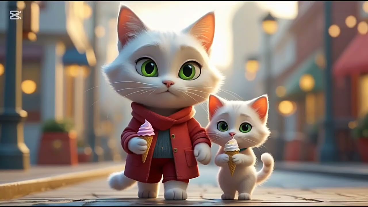 🙀Oh noo !The little cat ruined her moth#cat #cartoon #cute #ai