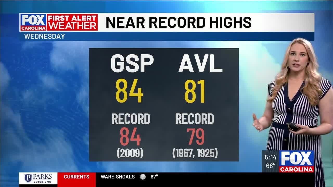 Warm trend continues Wednesday ahead of rain and storms