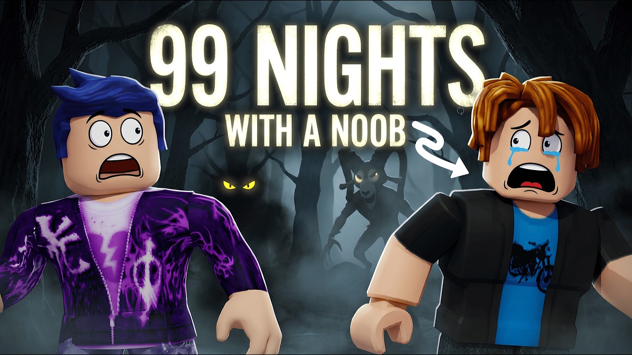99 nights in the forest in ROBLOX with a noob friend | Roblox Gameplay |