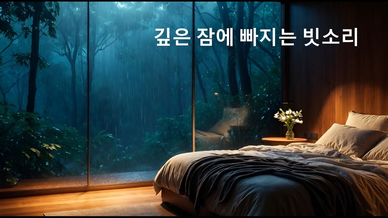 들으면 잠이 오는 빗소리. 스트레스 해소. 긴장완화/