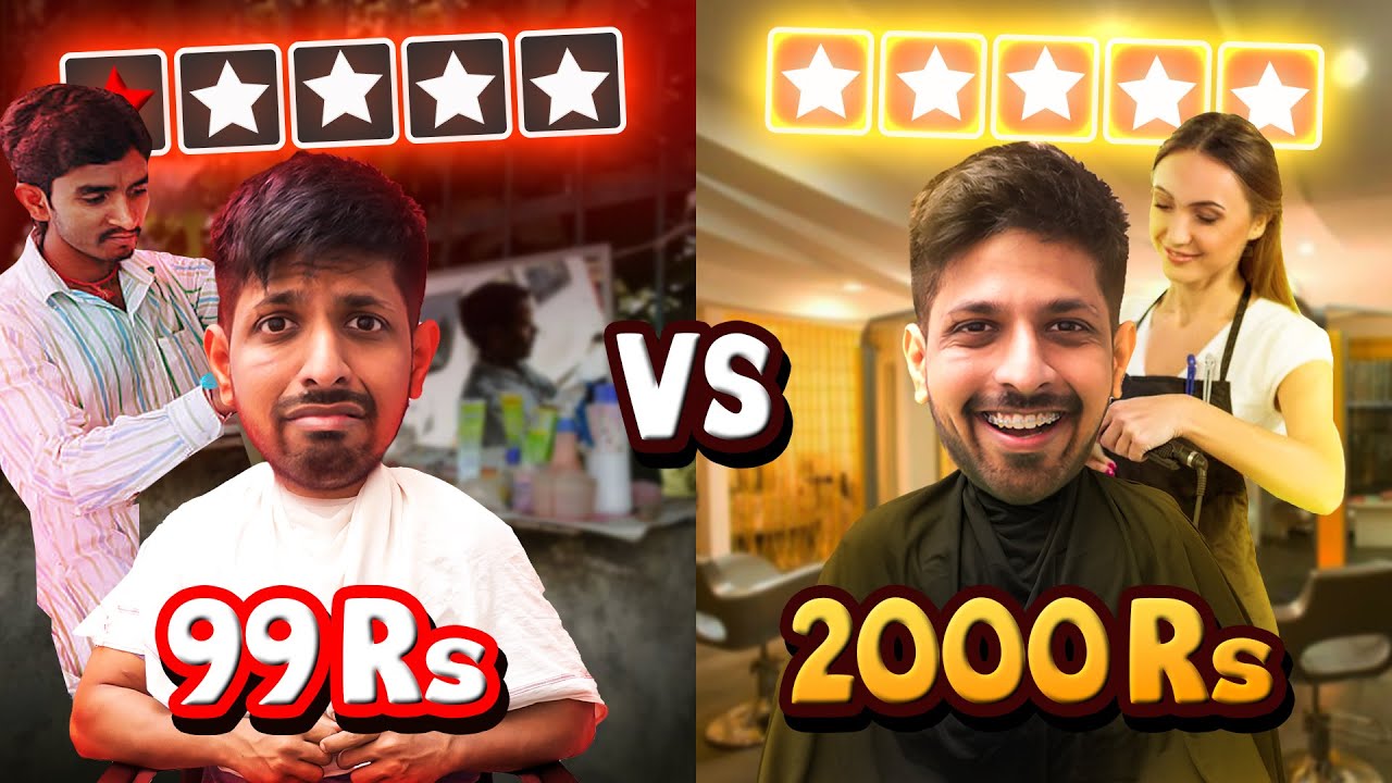 RS 99 Haircut vs RS 2000 Haircut For Men 💇🏻‍♂️🤯 - Local Anna Vs Celebrity Hairstylist
