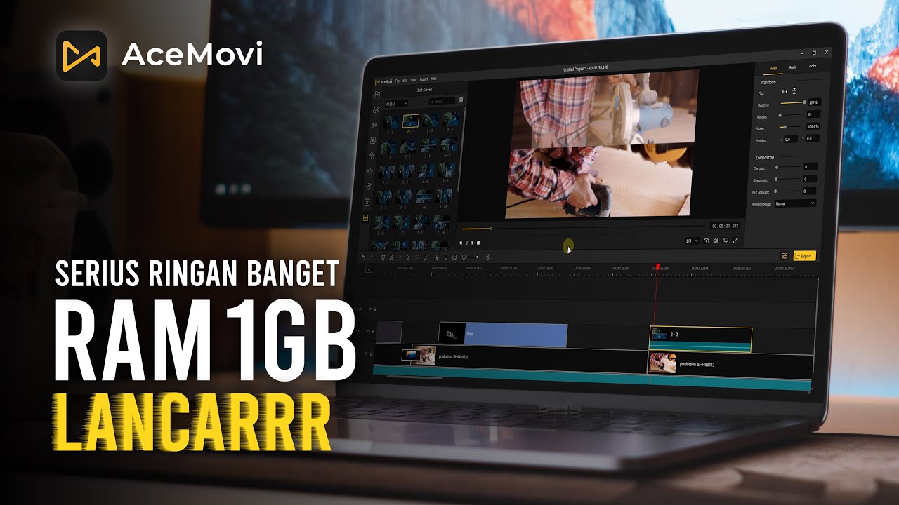 🔥 Aplikasi Edit Video Paling Ringan - RAM 1GB Lancarrr | AceMovi Video Editor
