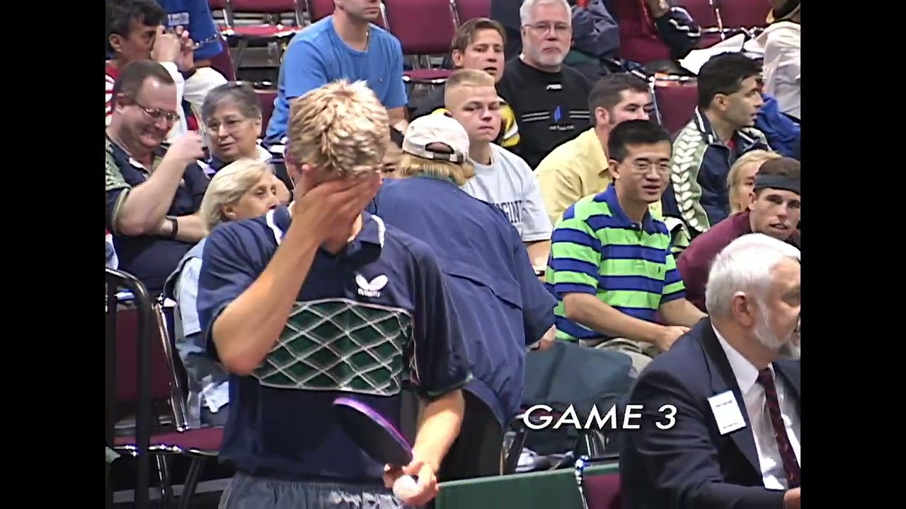 Wang Liqin (CHN) v. Bastian Steger (GER) at the 2002 US Open