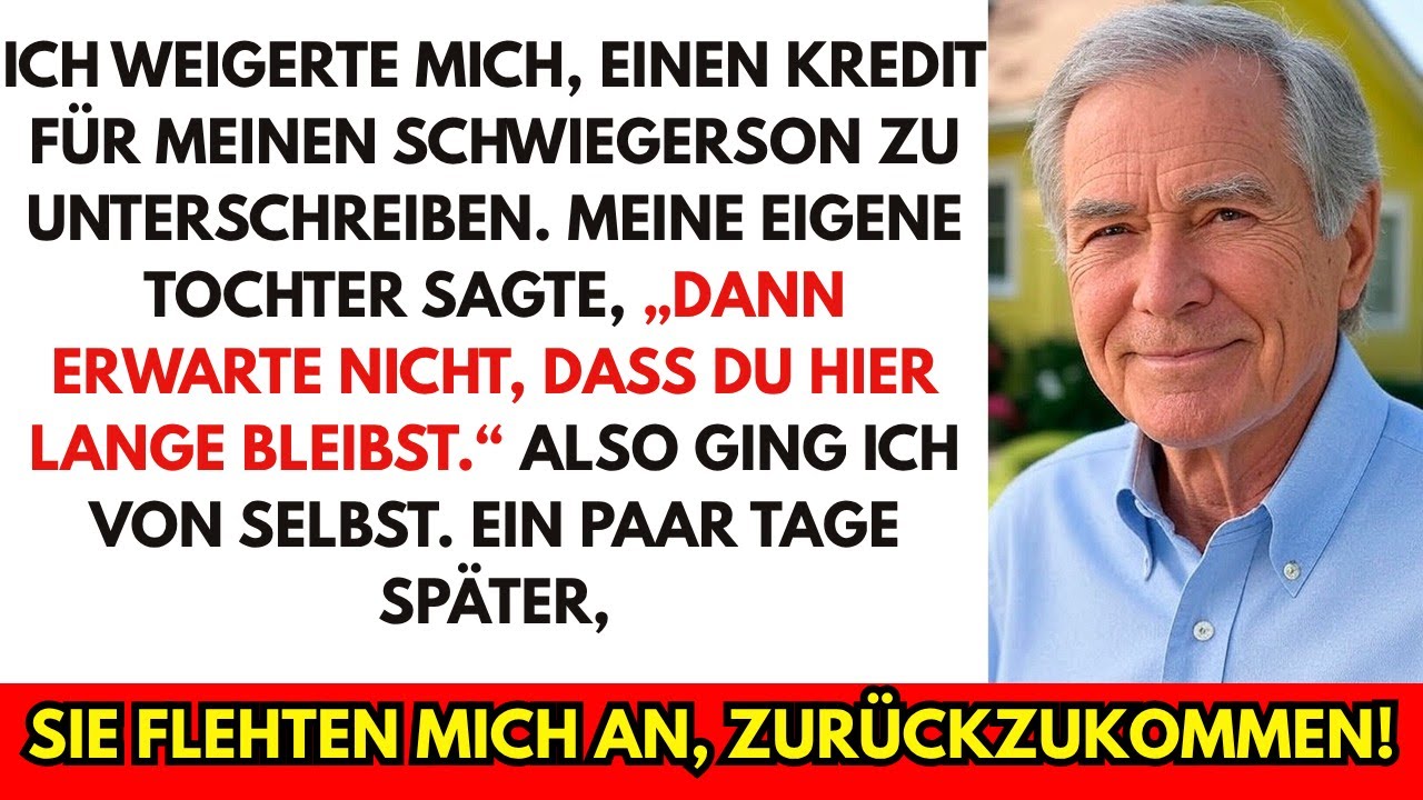 Ich unterschrieb nicht den Kredit meines Sohnes. Meine Tochter: „Dann bleib hier nicht.“ Also…