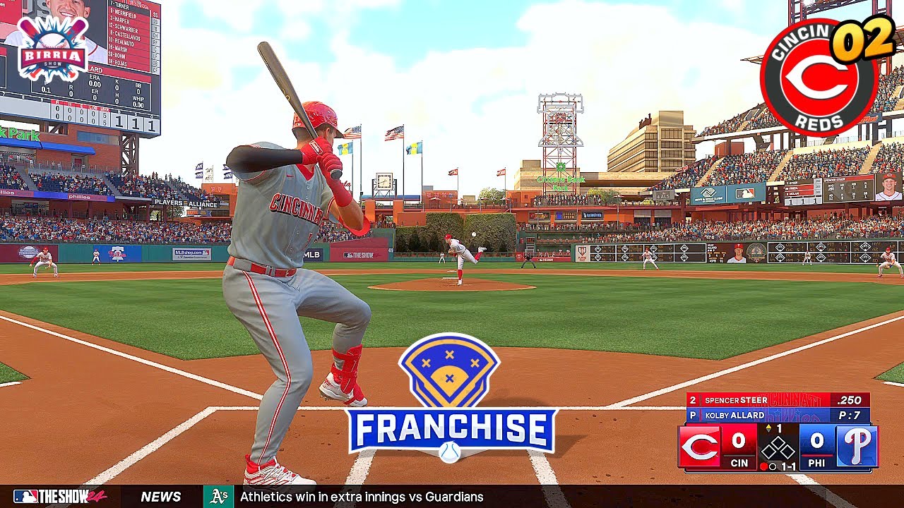 MLB The Show 24 Cincinnati Reds vs Philadelphia Phillies | Franchise Mode #2 | Gameplay PS5 60fps HD