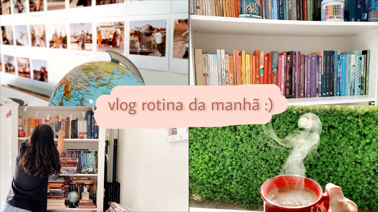 Arrumando o home office + estante de livros | vlog rotina da manhã