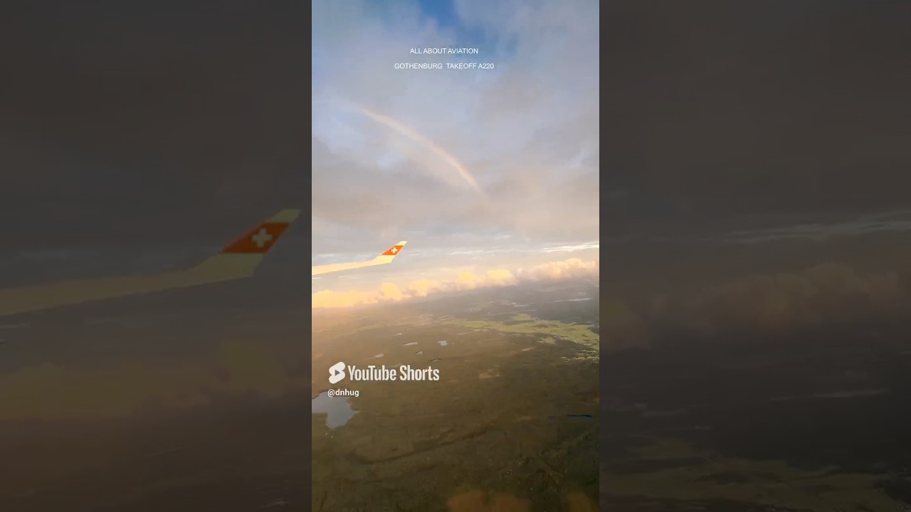 AIRBUS A220 TIMELAPSE SERIES : GOTHENBURG RAINBOW TAKEOFF 4K #shorts #aviation #airbus #dnhug