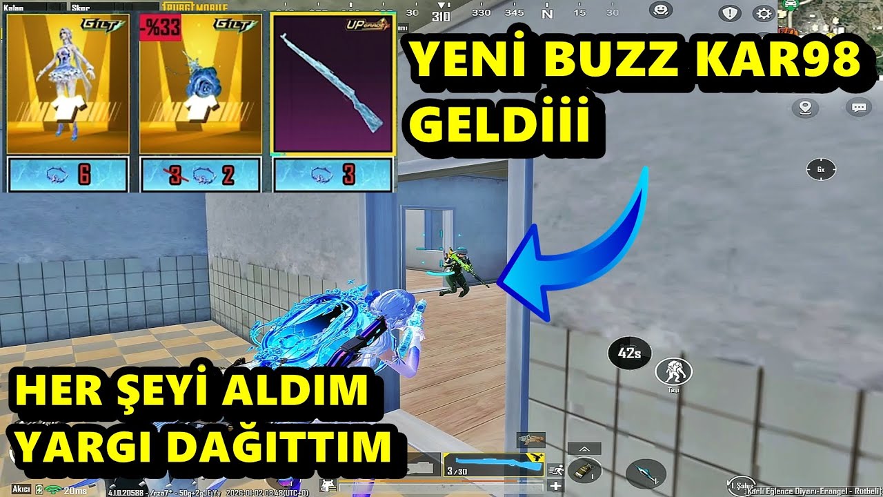 YENİ BUZZ KAR 98 GELDİİİ ! HER ŞEYİ ALDIM YARGI DAĞITTIM ! BATUR GAME SOLO SQUAD PUBG MOBİLE