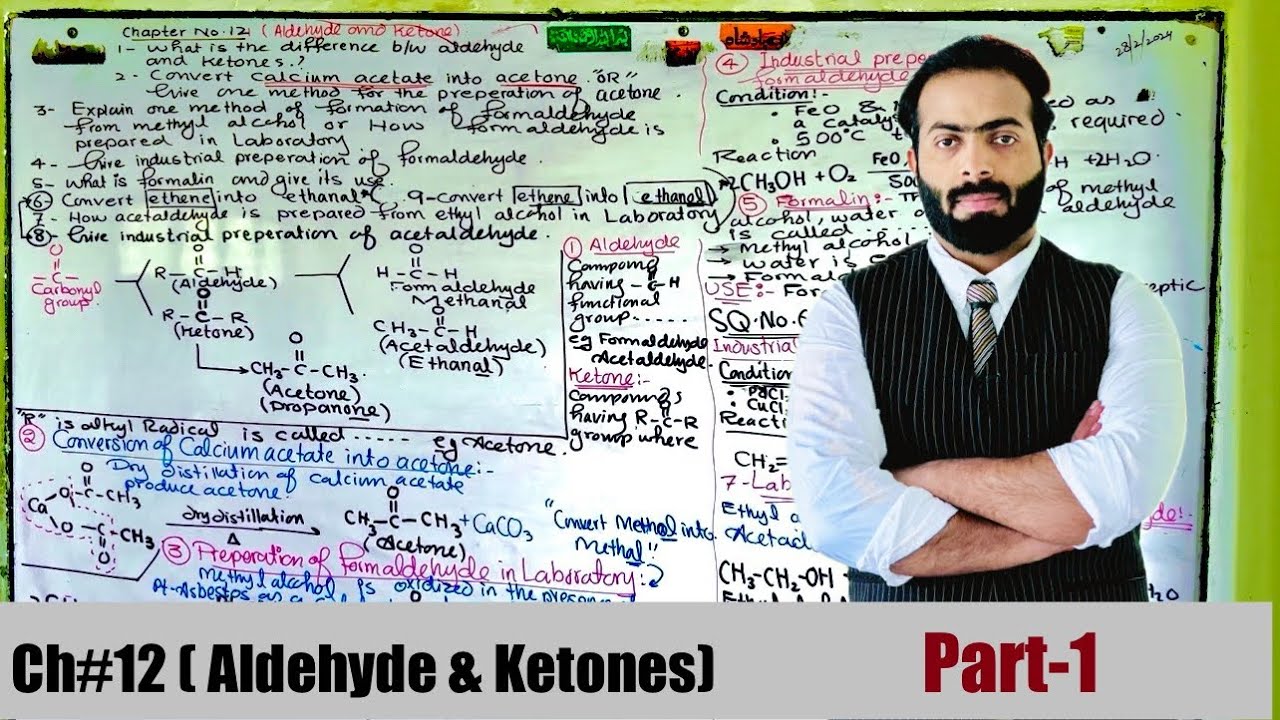 Part-1.   Important Short questions in chapter 12 (Aldehydes & ketones) || 12th class chemistry