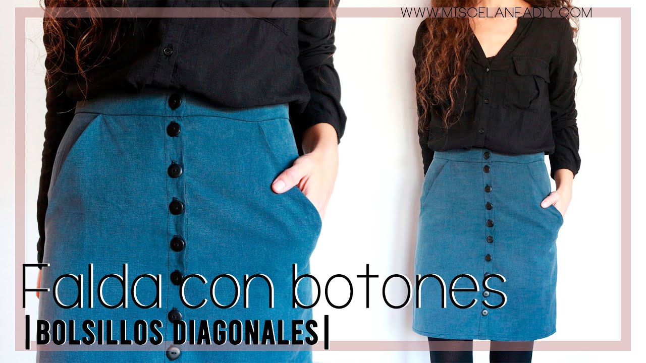 Cómo hacer una FALDA con BOTONES y BOLSILLOS