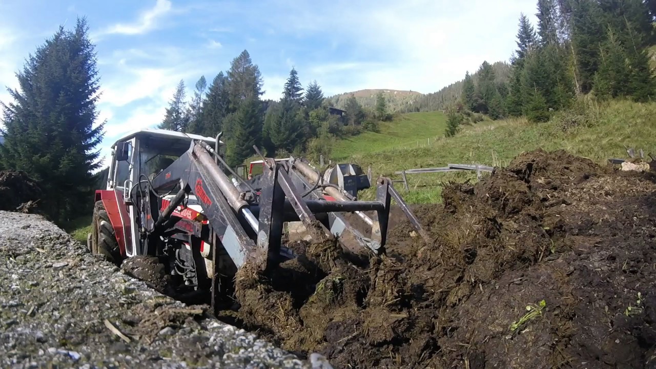 Miststreuen auf 1600 müM | Aebi TP57, Steyr 8045 | Tiroler Landwirtschaft