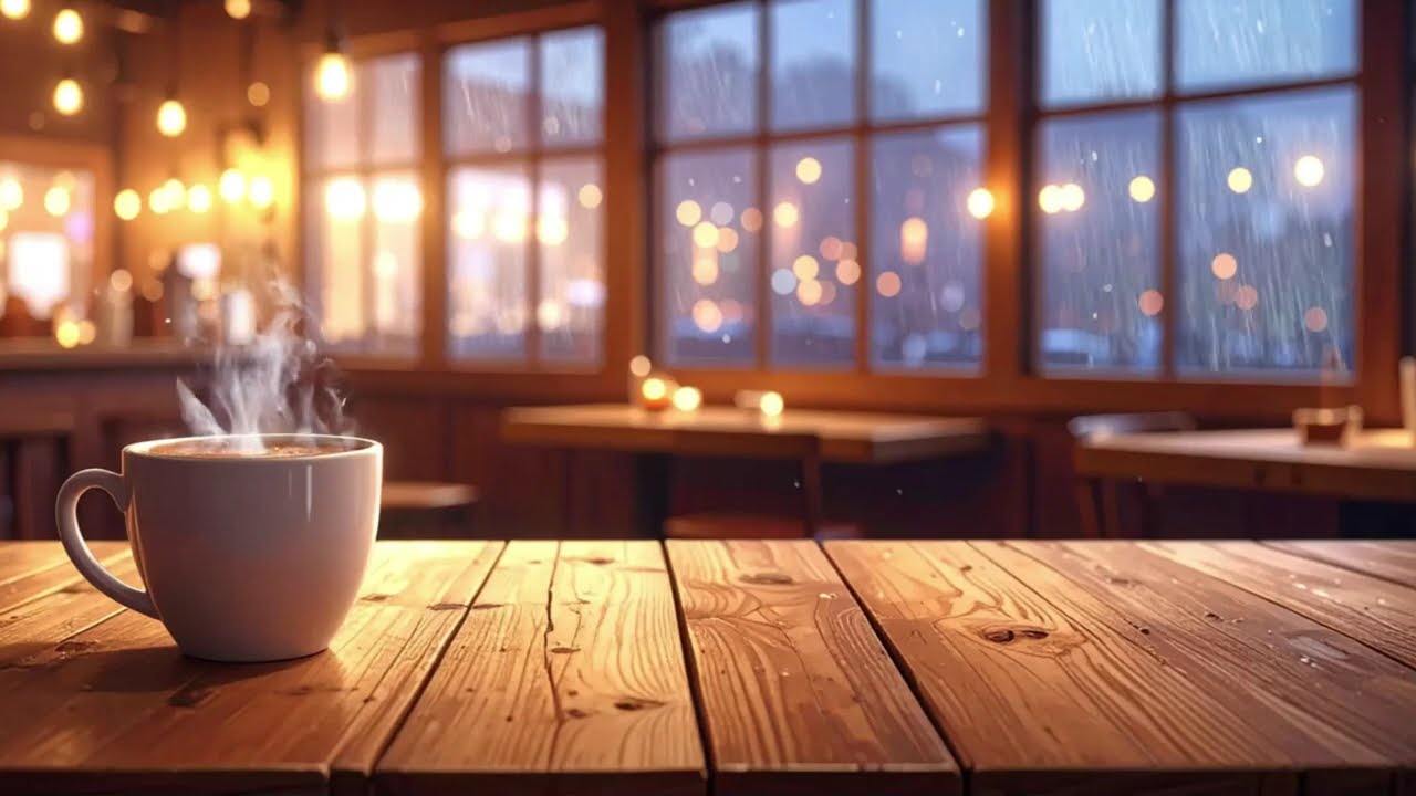 Cozy Coffee Shop Ambience, Relaxing Rain and Thunder, Cozy Coffee Shop to Relax, Study, Sleep.