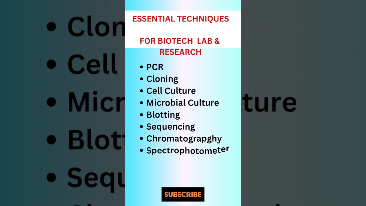 Essential Biotech Techniques| Useful BIotech Techniques for Biotech Lab and Research #biotech