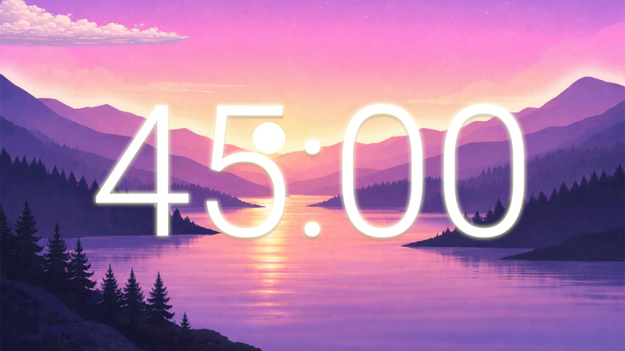 45 Minute Deep Work Countdown Timer ☁ Serene Cloud Animation 🎵 Chill Lofi