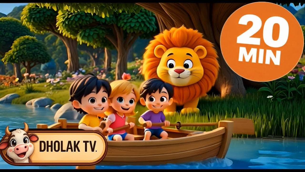 Row Row Row Your Boat 🚣‍♀️ | 20 Minutes Nursery Rhymes Compilation | 3D Kids Songs | Dholak TV