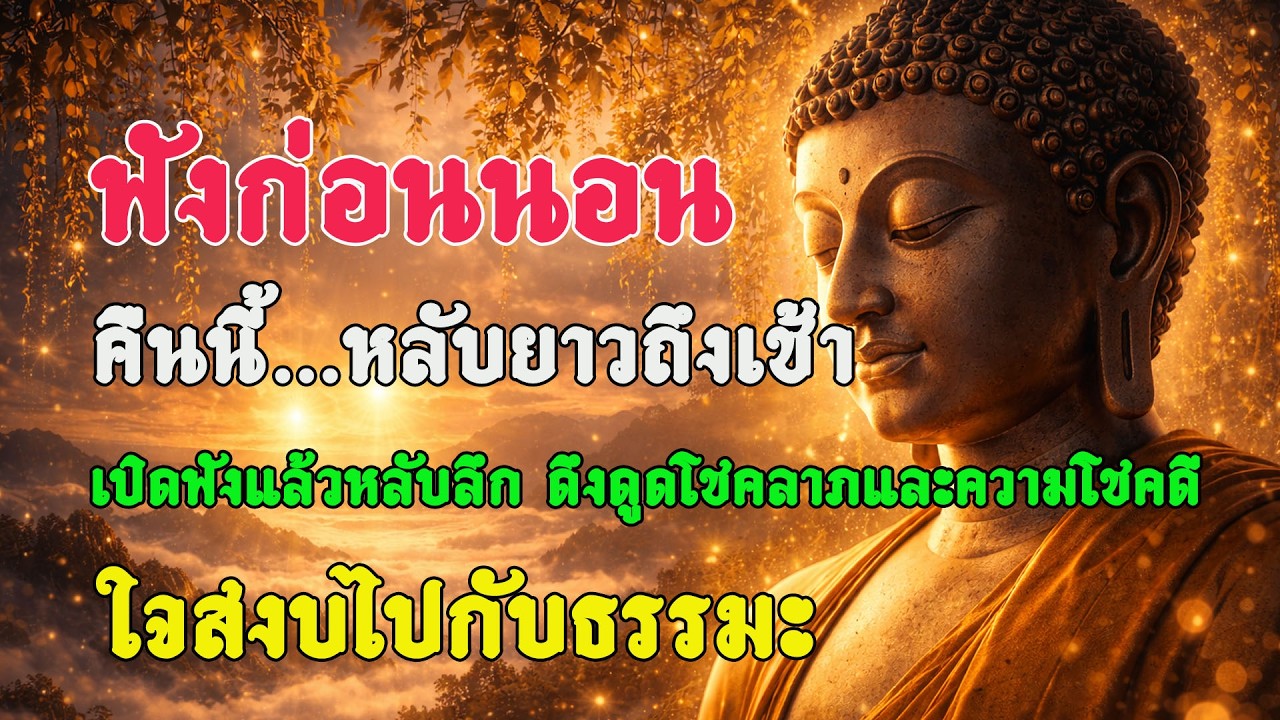 ฟังก่อนนอน คืนนี้...หลับยาวถึงเช้า เปิดฟังแล้วหลับลึก ดึงดูดโชคลาภและความโชคดี ใจสงบไปกับธรรมะ