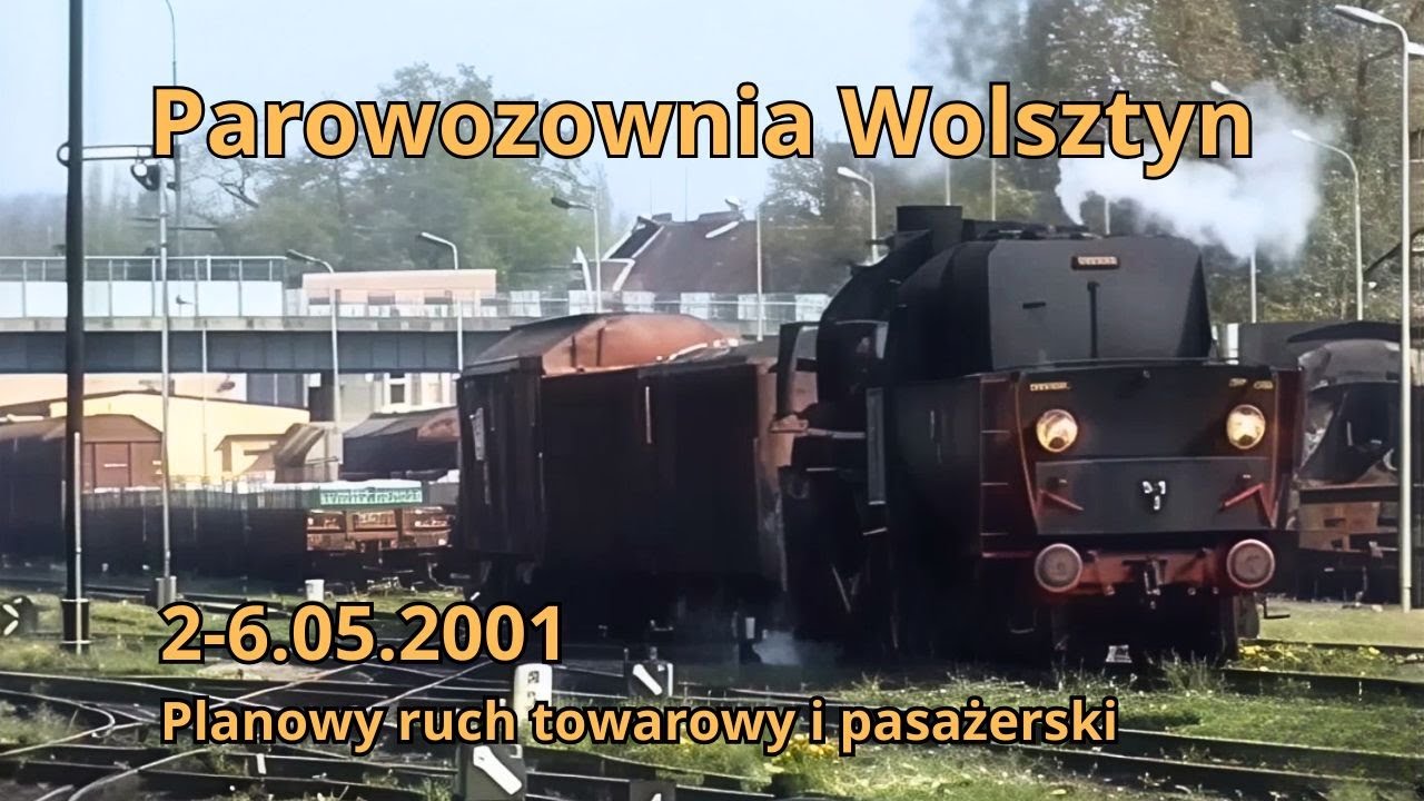Parowozy w Polsce w 2001 roku. Parowozownia Wolsztyn 2-6.05.2001. Ruch pasażerski i towarowy!