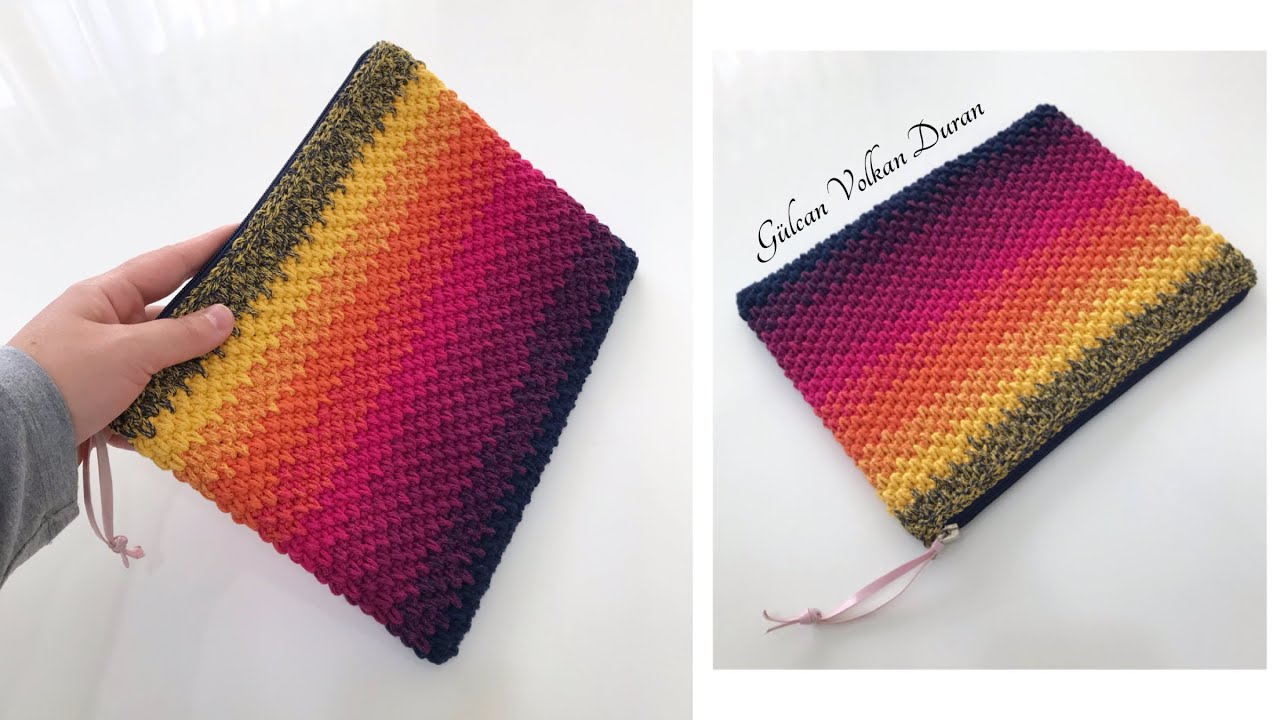 Makrome Cake İple Örgü Clutch ( Portföy ) Çanta Yapımı