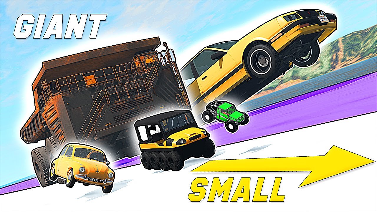 Giant Cars VS Small Cars Fight #4 in BeamNG Drive