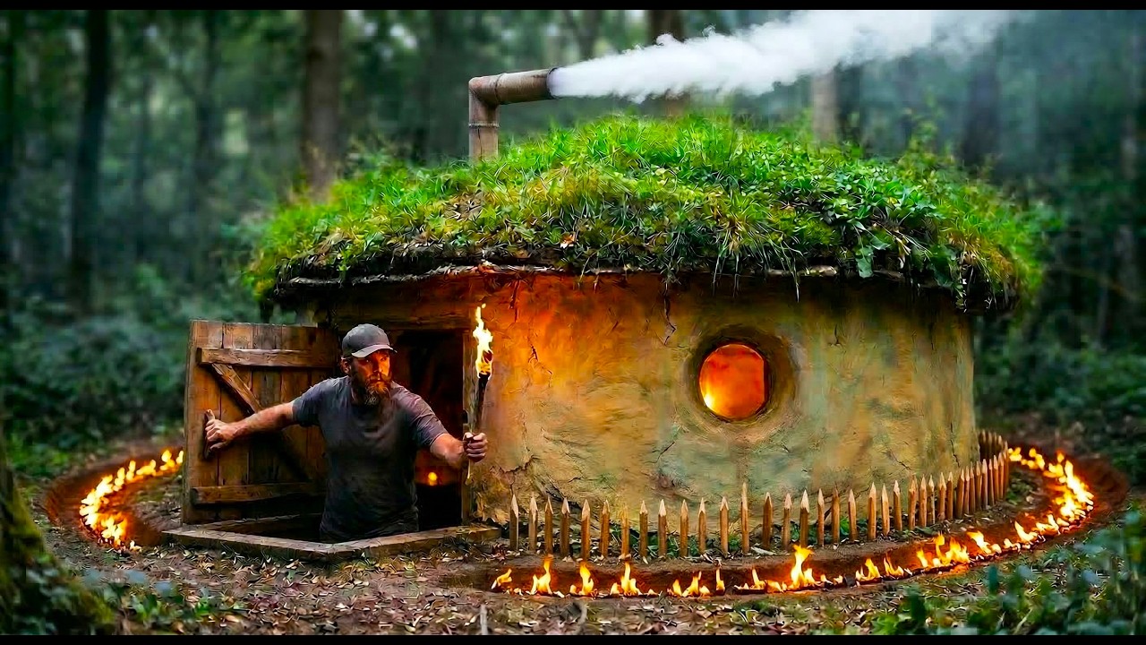 I Built a Hidden Underground Shelter to Stay Safe from Wolves