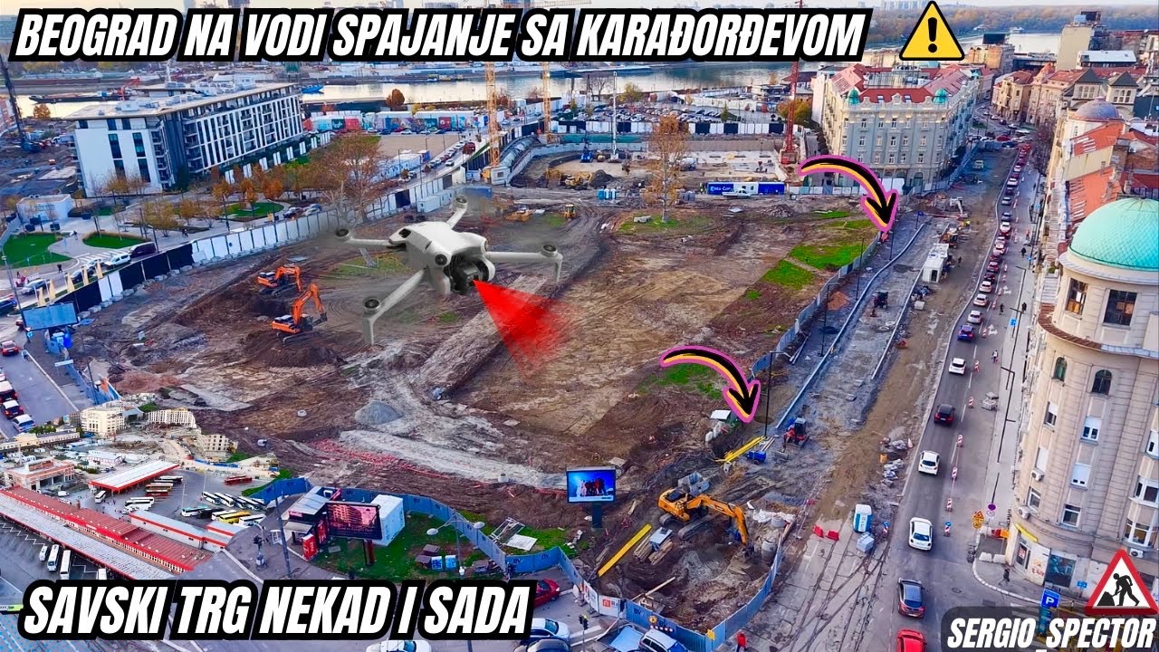 Karađorđeva ulica prvi ivičnjaci, Savski trg nekada i sada, Beograd na vodi prvi podzemni prolaz