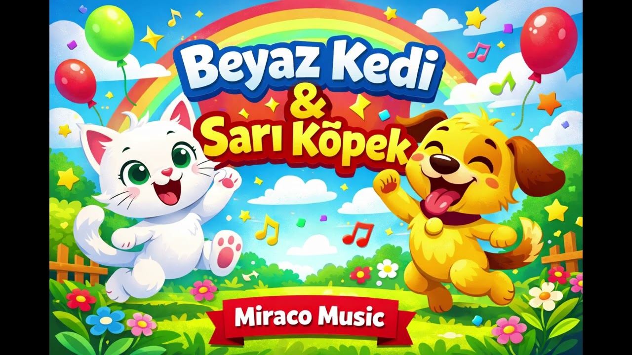 Beyaz Kedi & Sarı Köpek 🐱🐶 | Koş Zıpla Gül | Eğlenceli Çocuk Şarkısı
