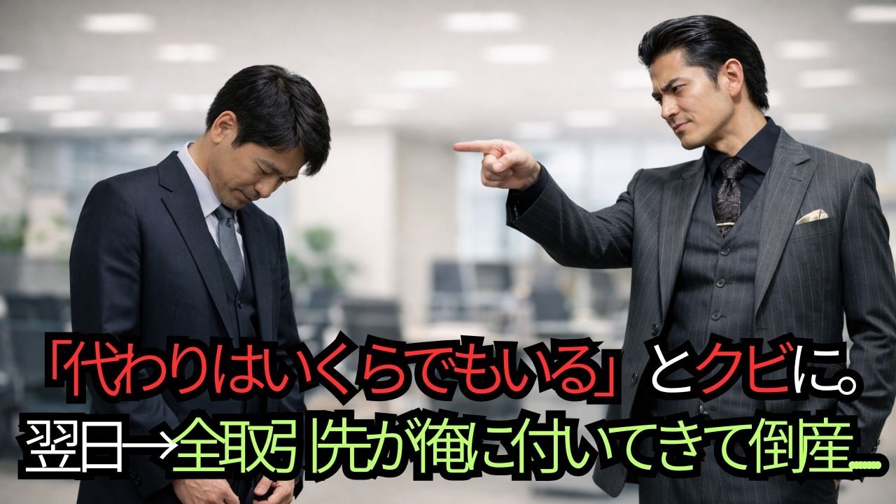 「代わりはいくらでもいる」とクビに。翌日、全取引先が俺に付いてきて会社倒産ｗ【スカッとする話】
