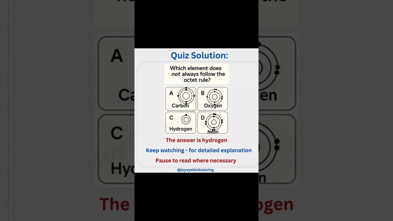The Octet Rule Explained - Quiz/Poll Solution. #LearnChemistry #chemtutor #chemistry #octetrule