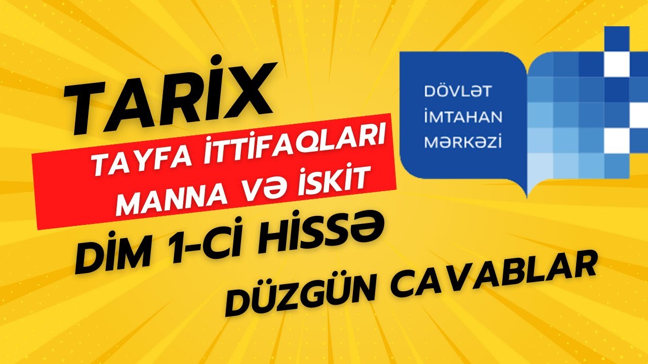 Tarix DİM TOPLU 1-Cİ HİSSƏ | TAYFA İTTİFAQLARI,MANNA VƏ İSKİT DÖVLƏTLƏRİ