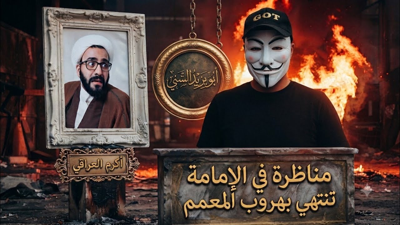 مناظرة في الإمامة || تنتهي بهروب المعمم اكرم العراقي من أبو يزيد السني 