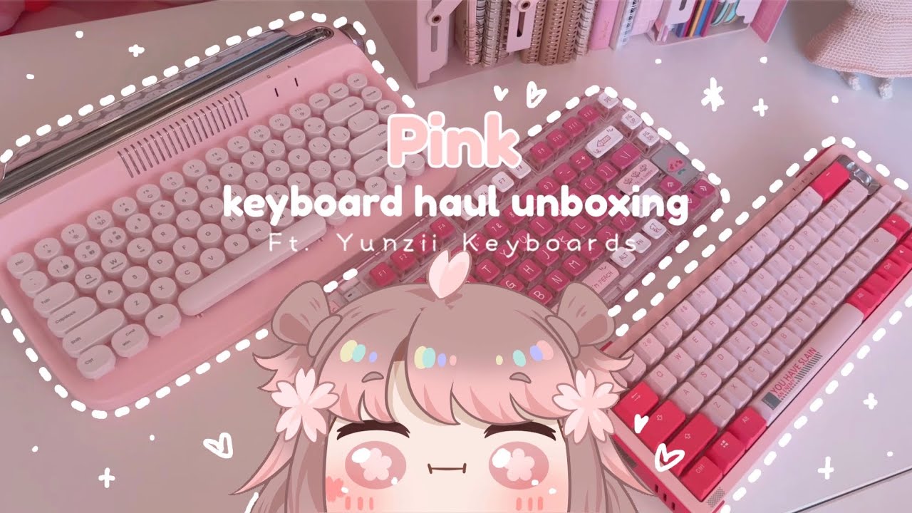 keyboard haul unboxing 🌸 ft yunzii mechanical keyboards ✨ cozy pink aesthetic | iPad | typing asmr