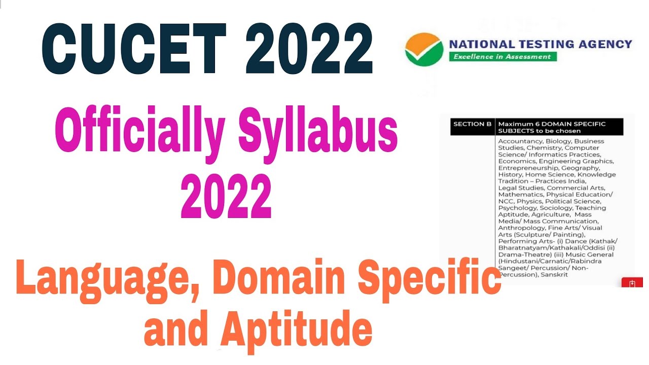 CUCET 2022 Official Syllabus | CUCET syllabus 2022 3 Section language,domain | CUCET Preparation