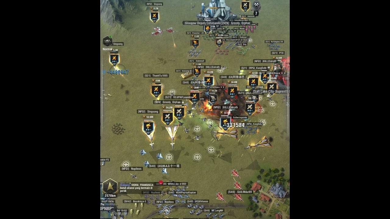 S21 and SEN vs S40 and NFG! field fight and air battle between whales