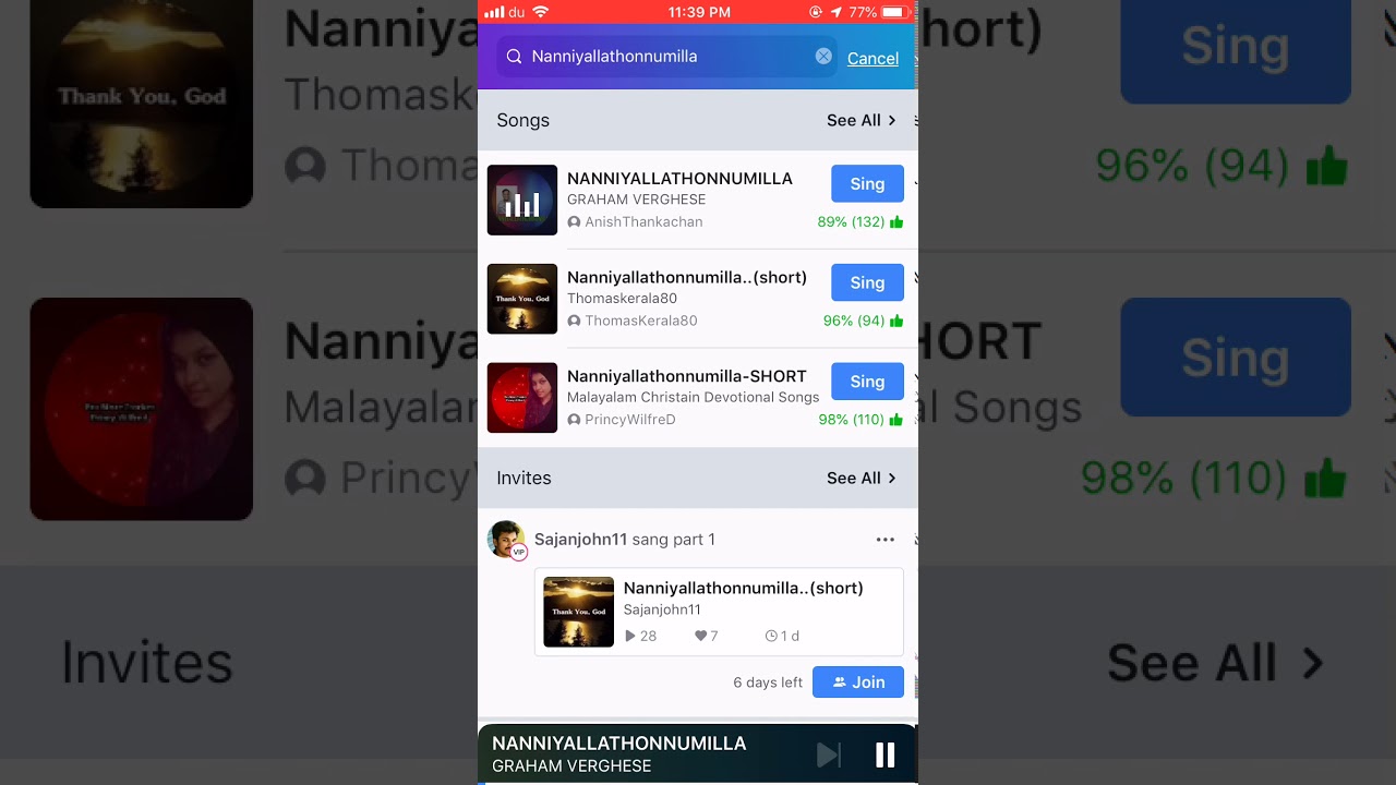Nanniyallathonnumilla karoke