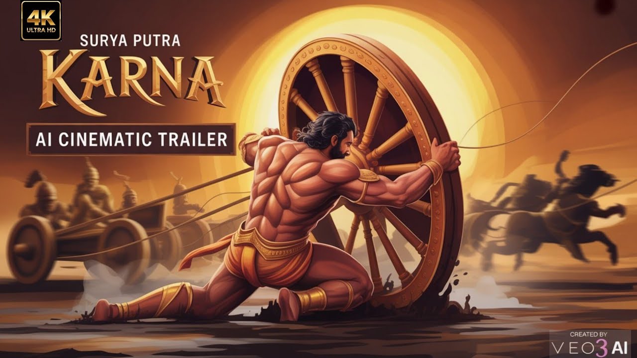 SURYA PUTRA KARNA🔱| AI Cinematic Trailer 🎥| The Unseen Warrior Returns ⚔️|Veo 3 AI #veo3 #mahabharat