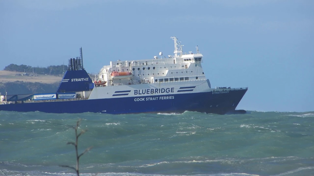 Bluebridge Straitsman ferry leaving Wellington heads in storm, 15 April 2020. Part 3 of 3.