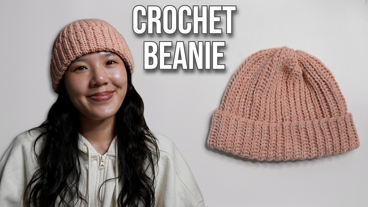 Урок вязания крючком резиновой шапочки | Вязаная шапочка в стиле Knit-Look