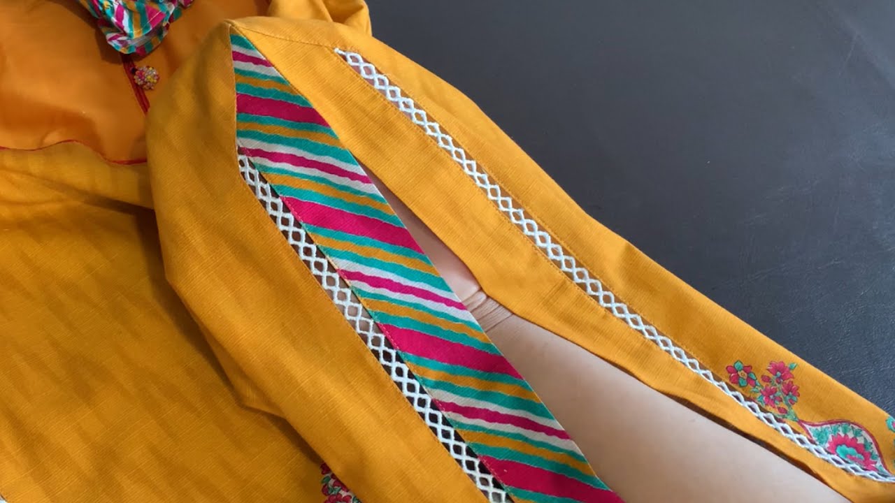 Designer slit (chalk) design with joint lace | chalk and daman design