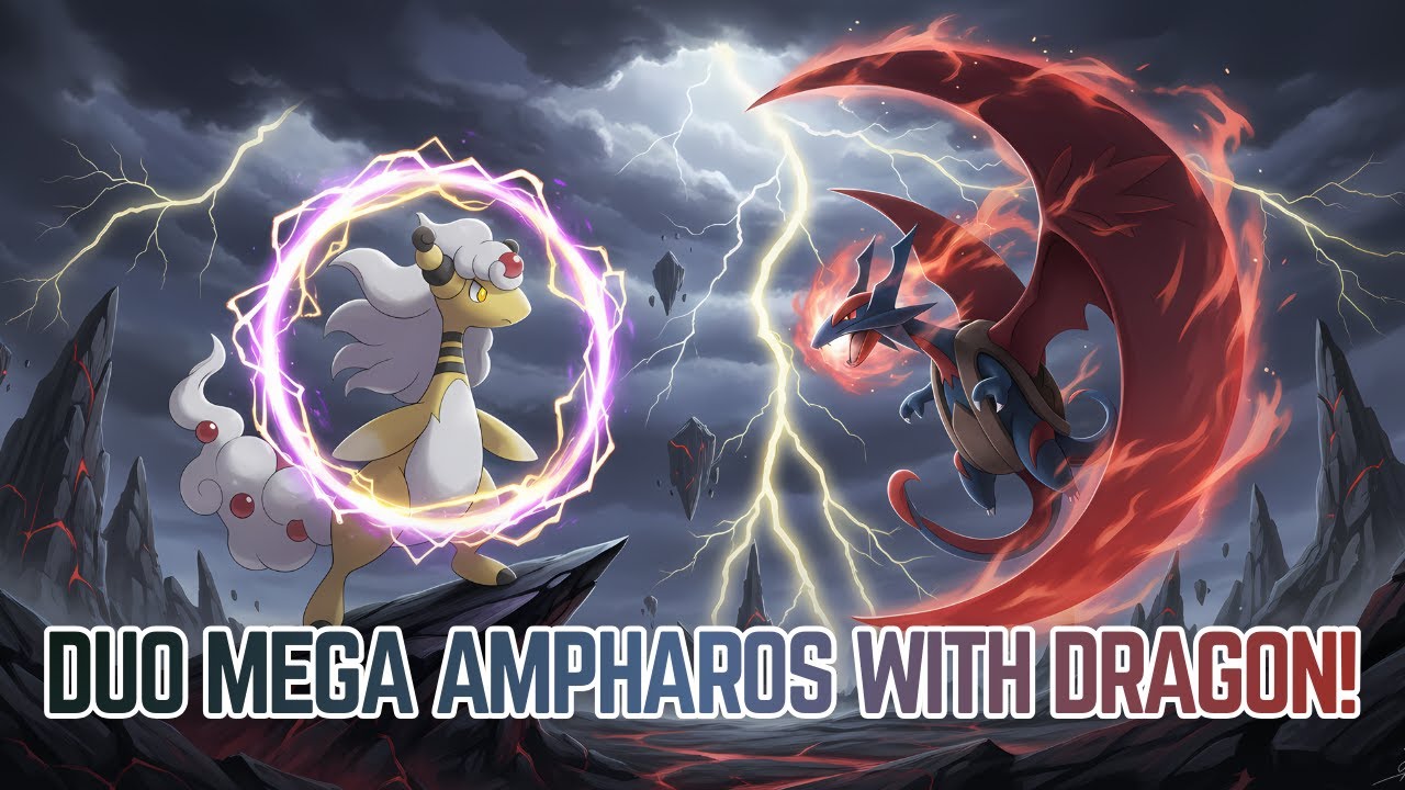 DUO! Mega Ampharos CRASHED by Mega Salamence Dragon Power!