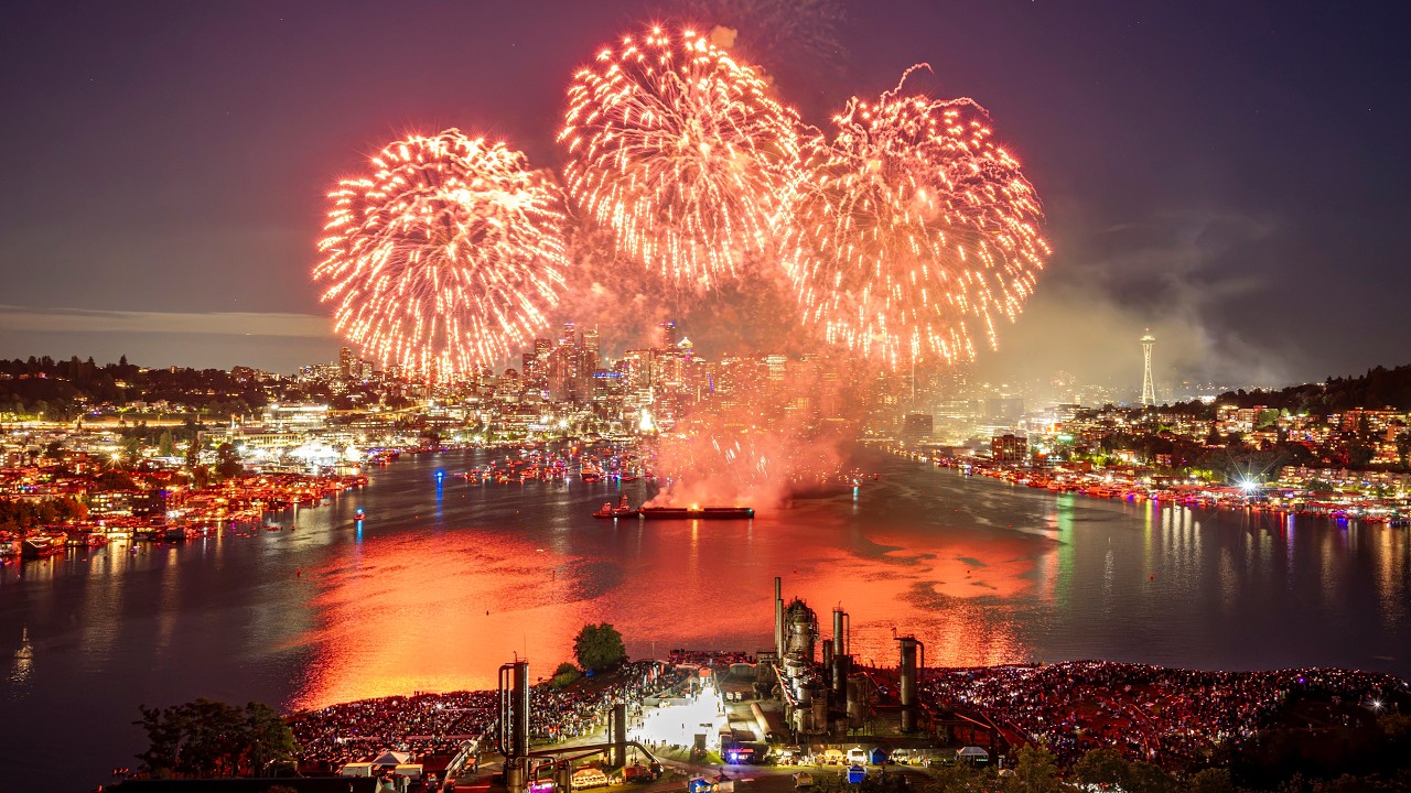 4th of July 2026 the full fireworks show in Seattle WA.