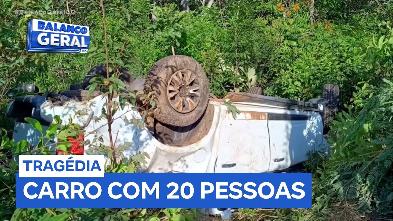 Caminhonete com 20 pessoas capota e deixa adolescente morto na GO-507