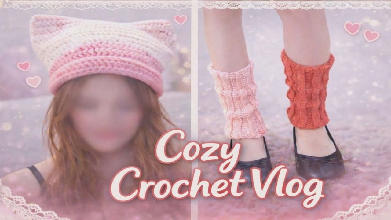Crochet With Me VLOG | Cat Beanie And Leg Warmers